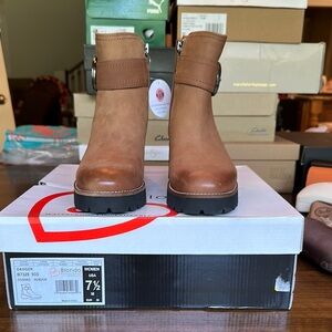 Blondo Tan Ankle Boots with Buckle